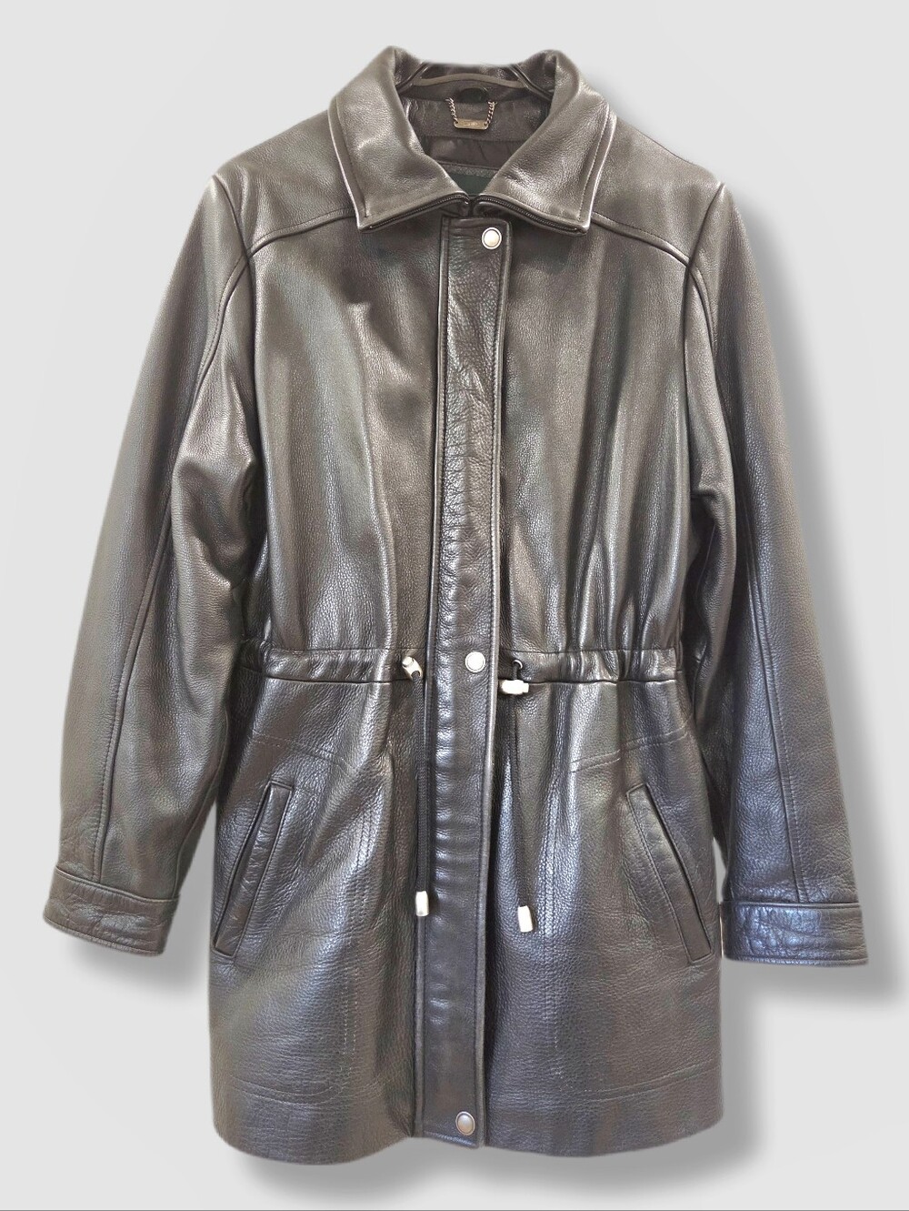 Vintage 90s Danier Black Leather Coat – Women’s S–M – Heavy Leather, unisex fit